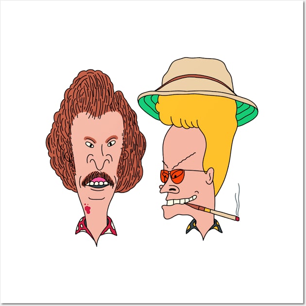 Beavis and Butthead in the style of Fear and Loathing in Las Vegas Wall Art by robchick